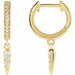 Ladies Natural Diamond Hinged Hoop Spike Earrings — 14K Yellow Gold