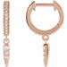 Ladies Natural Diamond Hinged Hoop Spike Earrings — 14K Rose Gold