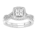 LADIES BRIDAL SET 0.50CT ROUND DIAMOND 10K WHITE GOLD