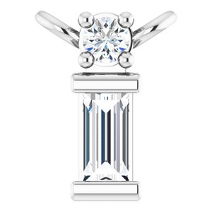 Ladies Natural Diamond Necklace Center (Si2-Si3, Ghi) — 14K White Gold