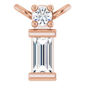 Ladies Natural Diamond Necklace Center (Si2-Si3, Ghi) — 14K Rose Gold