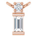 Ladies Natural Diamond Necklace Center (Si2-Si3, Ghi) — 14K Rose Gold