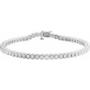Ladies Natural Diamond Line 7 1/ Bracelet (I1, G-H) — 14K White Gold