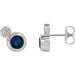 Ladies 5 mm Natural Blue Sapphire Natural Diamond Earrings — 14K White Gold