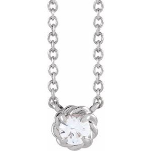 Ladies Natural Diamond Claw-Prong Rope Necklace (Si2-Si3, G-H) — Platinum