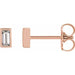 Ladies Natural Diamond Bezel-Set Earrings — 14K Rose Gold