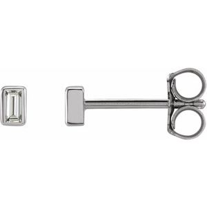 Ladies Natural Diamond Bezel-Set Earrings (Si2-Si3, Ghi) — Sterling Silver