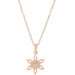 Ladies Natural Diamond Snowflake Necklace (I1, G-H) — 14K Rose Gold