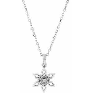 Ladies Natural Diamond Snowflake Necklace (Si2-Si3, G-H) — Platinum