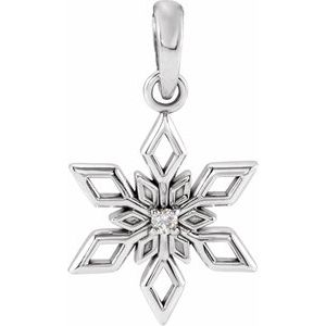 Ladies Natural Diamond Snowflake Pendant (Si2-Si3, G-H) — Platinum