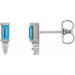Ladies Natural Swiss Blue Topaz Natural Diamond Bar Earrings — Sterling Silver
