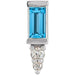 Ladies Natural Swiss Blue Topaz Natural Diamond Bar Earring — Sterling Silver