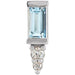 Ladies Natural Sky Blue Topaz Natural Diamond Bar Earring — Sterling Silver