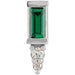 Ladies Natural Green Tourmaline Natural Diamond Bar Earring — Sterling Silver