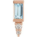 Ladies Natural Sky Blue Topaz Natural Diamond Bar Earring — 14K Rose Gold