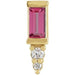 Ladies Natural Pink Tourmaline Natural Diamond Bar Earring — 14K Yellow Gold