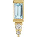 Ladies Natural Sky Blue Topaz Natural Diamond Bar Earring — 14K Yellow Gold