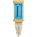 Ladies Natural Swiss Blue Topaz Natural Diamond Bar Earring — 14K Yellow Gold