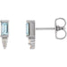 Ladies Natural Sky Blue Topaz Natural Diamond Bar Earrings — Sterling Silver