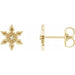Ladies Natural Diamond Snowflake Earrings — 14K Yellow Gold