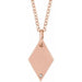 Ladies Natural Diamond Rhombus Necklace (I1, G-H) — 14K Rose Gold