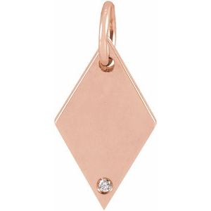 Ladies Natural Diamond Rhombus Pendant (I1, G-H) — 14K Rose Gold