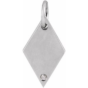 Ladies Natural Diamond Rhombus Pendant (I1, G-H) — Sterling Silver