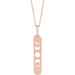 Ladies Natural Diamond Moon Phase Bar Necklace (I1, G-H) — 14K Rose Gold