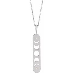 Ladies Natural Diamond Moon Phase Bar Necklace (Si2-Si3, G-H) — Platinum
