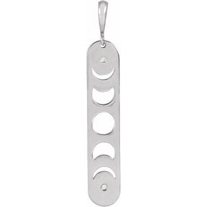 Ladies Natural Diamond Moon Phase Bar Pendant (Si2-Si3, G-H) — Platinum