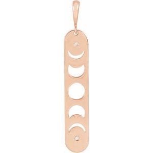 Ladies Natural Diamond Moon Phase Bar Pendant (I1, G-H) — 14K Rose Gold