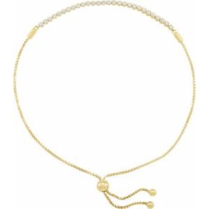 Ladies Natural Diamond Bolo 9 1/ Bracelet (I1, G-H) — 14K Yellow Gold