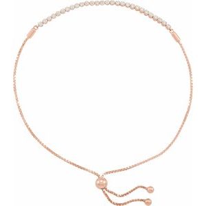 Ladies Natural Diamond Bolo 9 1/ Bracelet (I1, G-H) — 14K Rose Gold