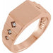 Ladies Natural Diamond 23.5 mm Geometric Signet Ring — 14K Rose Gold