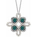 Ladies Natural Alexandrite Natural Diamond Clover Necklace (I1, G-H) — 14K White Gold