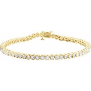 Ladies Natural Diamond Line 7 1/ Bracelet (I1, G-H) — 14K Yellow Gold