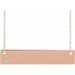 Ladies Natural Diamond Engravable Bar Necklace (I1, G-H) — 14K Rose Gold