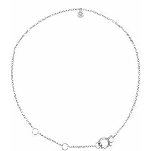 Ladies Drilled Natural Diamond Solitaire 6 1/2-7 1/ Bracelet (I1, G-H) — 14K White Gold