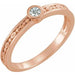 Ladies Natural Diamond Family Stackable Ring (I1, G-H) — 14K Rose Gold