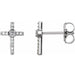 Ladies Natural Diamond Cross Earrings — Sterling Silver