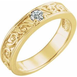 Ladies Natural Diamond Family Stackable Ring (I1, G-H) — 14K Yellow Gold