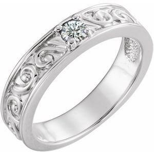 Ladies Natural Diamond Family Stackable Ring (I1, G-H) — Sterling Silver