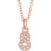 Ladies Petite Pavé® Natural Diamond Numeral 8 Necklace (I1, H+) — 14K Rose Gold