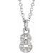 Ladies Petite Pavé® Natural Diamond Numeral 8 Necklace (I1, H+) — 14K White Gold