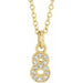 Ladies Petite Pavé® Natural Diamond Numeral 8 Necklace (I1, H+) — 14K Yellow Gold