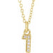 Ladies Petite Pavé® Natural Diamond Numeral 1 Necklace (I1, H+) — 14K Yellow Gold