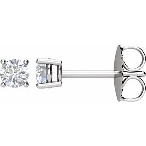 Ladies Natural Diamond Earrings (I1, G-H) — 14K White Gold