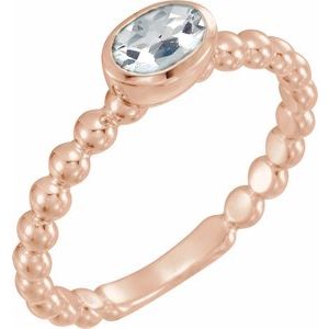 Ladies Natural Diamond Family Stackable Ring (I1, G-H) — 14K Rose Gold