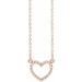 Ladies Natural Diamond Petite Heart Necklace (I1, G-H) — 14K Rose Gold