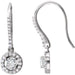 Ladies Natural Diamond Halo-Style Earrings — 14K White Gold